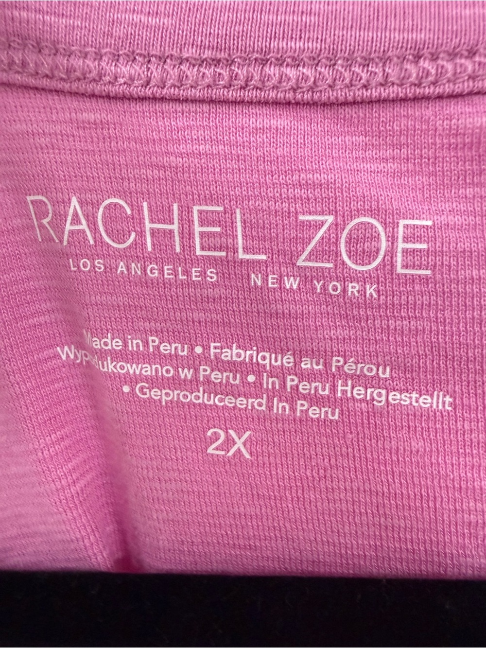 Rachel Zoe Scoop Neck Short Sleeve Tee in Magenta - Picture 6 of 7